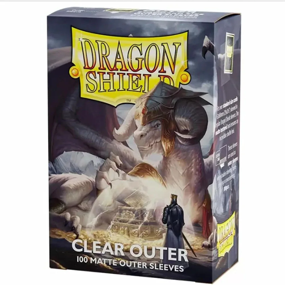 Escudo de dragón mate exterior transparente de 100 piezas: fundas exteriores son suaves y resistentes, Compatible con la cubierta protectora de tarjetas Magic PKM