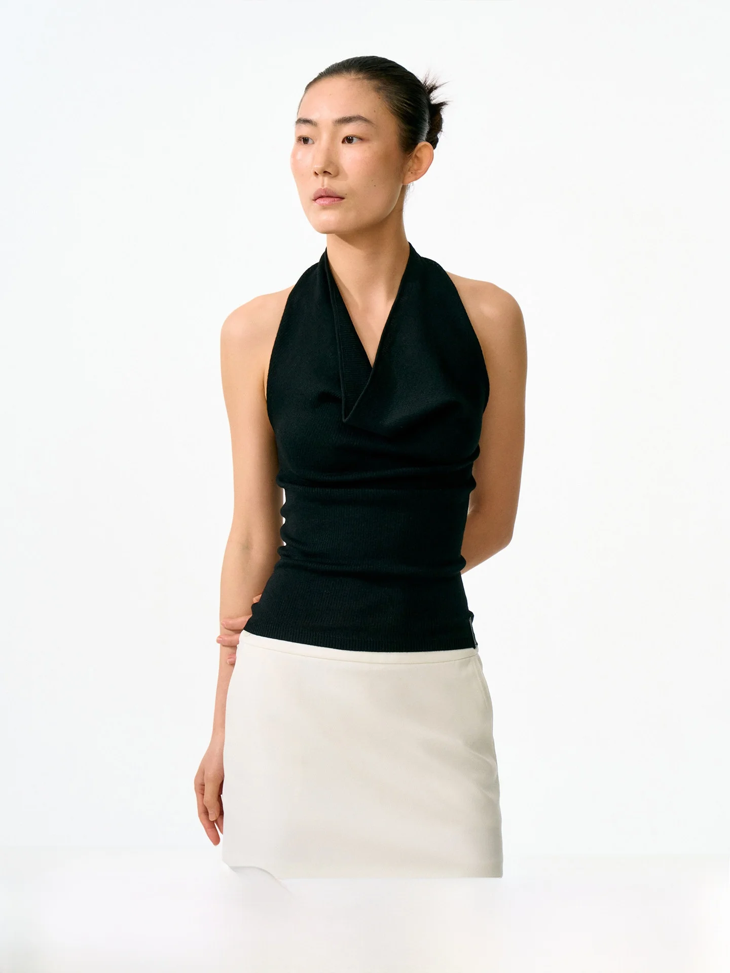 

Firstfloor Vintage Wool Blend Neck Hanging Sweater Soft Loose Feeling Lazy Vest Women's Regular Length Summer Season