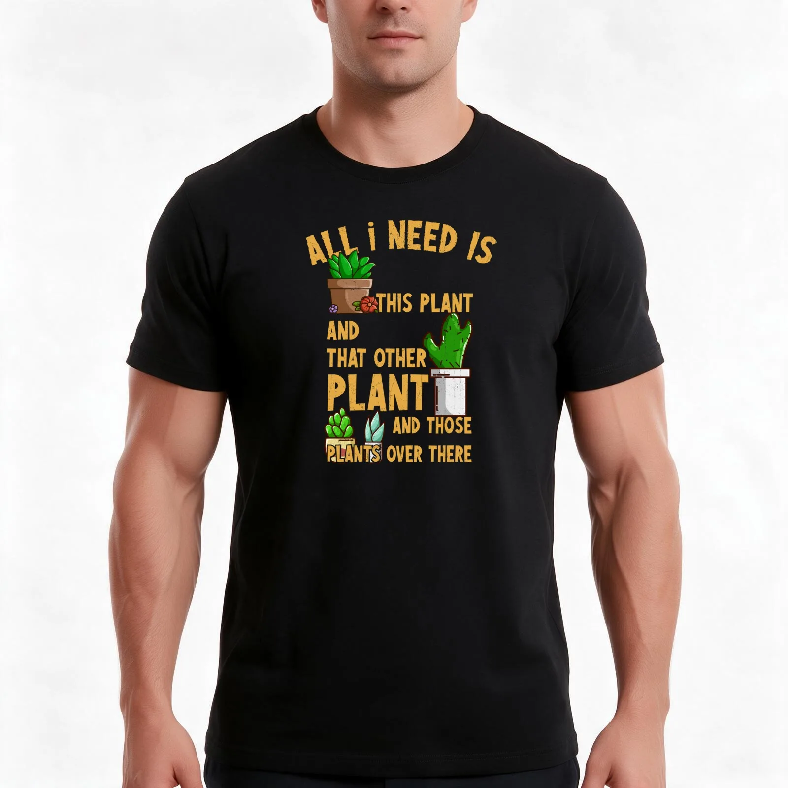 All I Need Is This Plant And That Other Plant T-Shirt, Summer Casual Cotton Tee, Oversized Streetwear Tops, Unisex Men Women