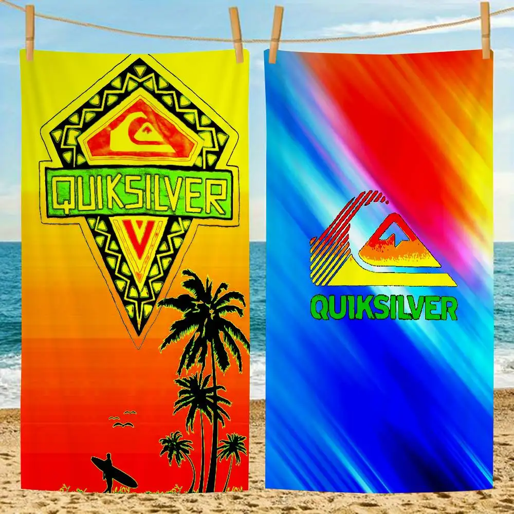 Q-QuiksilverS PU Leather Microfiber Blanket Quick Drying Beach Towels Oversized Printing Super Absorbent Pool Towel Blanket