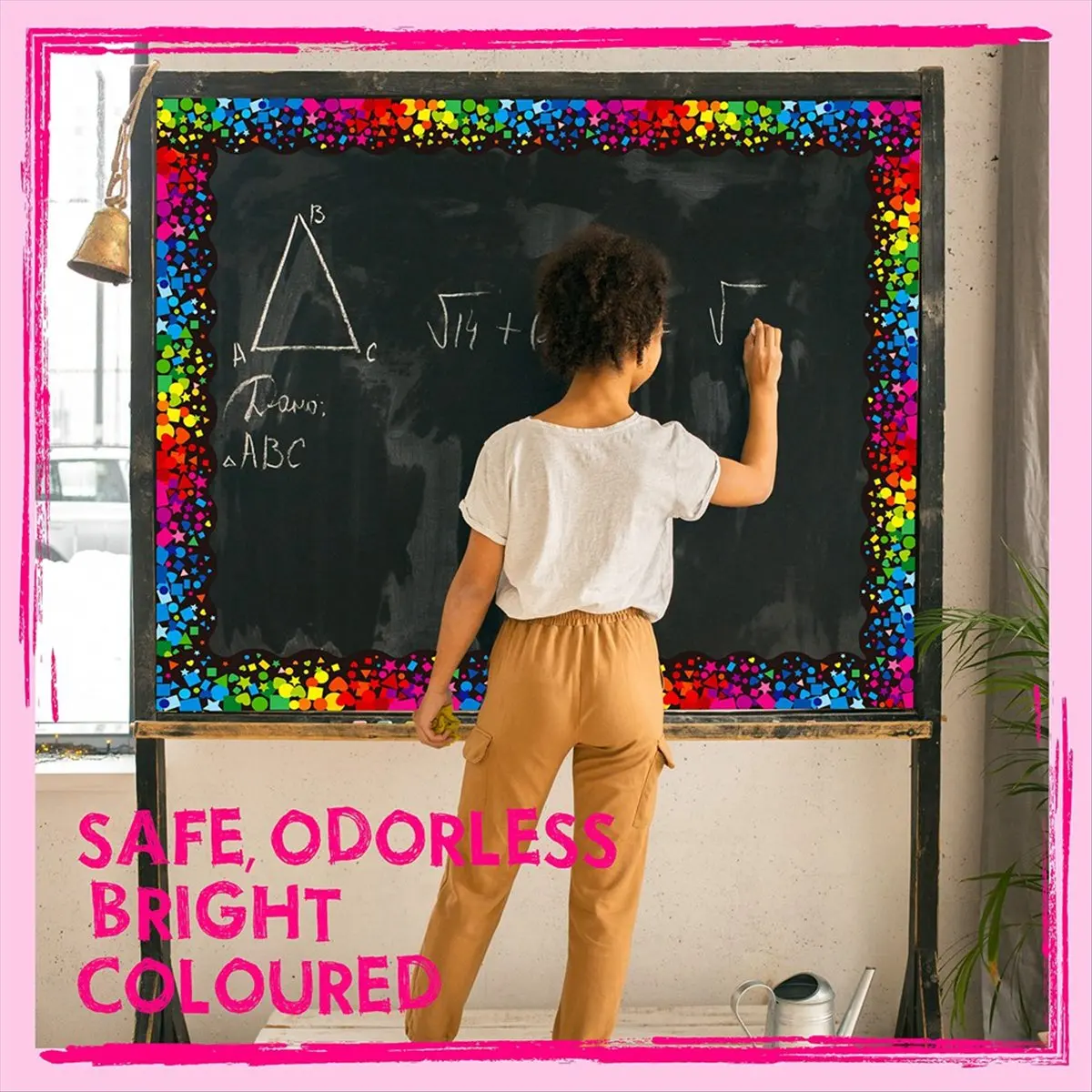 Latest ABBQ-1 Roll 59 Feet Self Adhesive Bulletin Board Borders, Scalloped Confetti Border Trim Sticker for School Classroom Dec