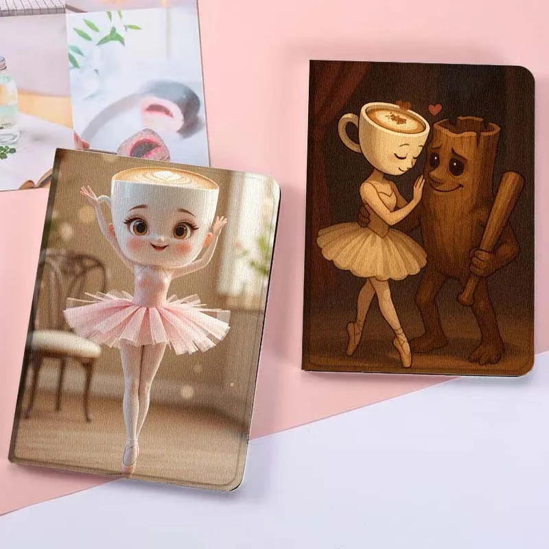 

Cute Coffee Ballet Cup Gift For Xiaoxin Lenovo Tab Pad K11 K10 M10 P11 3rd Plus Pro Legion Y700 Y900 Gen4 2 Tablet Case