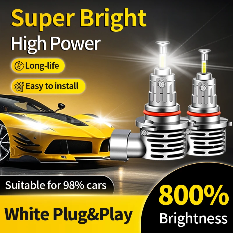 

2PCS 30000LM 100W 9005 HB3 LED Headlight Bulb 9006 HB4 Auto Fog Lamp 12V 360 Degree Car Headlamp 6000K White 12V Chips Bulbs