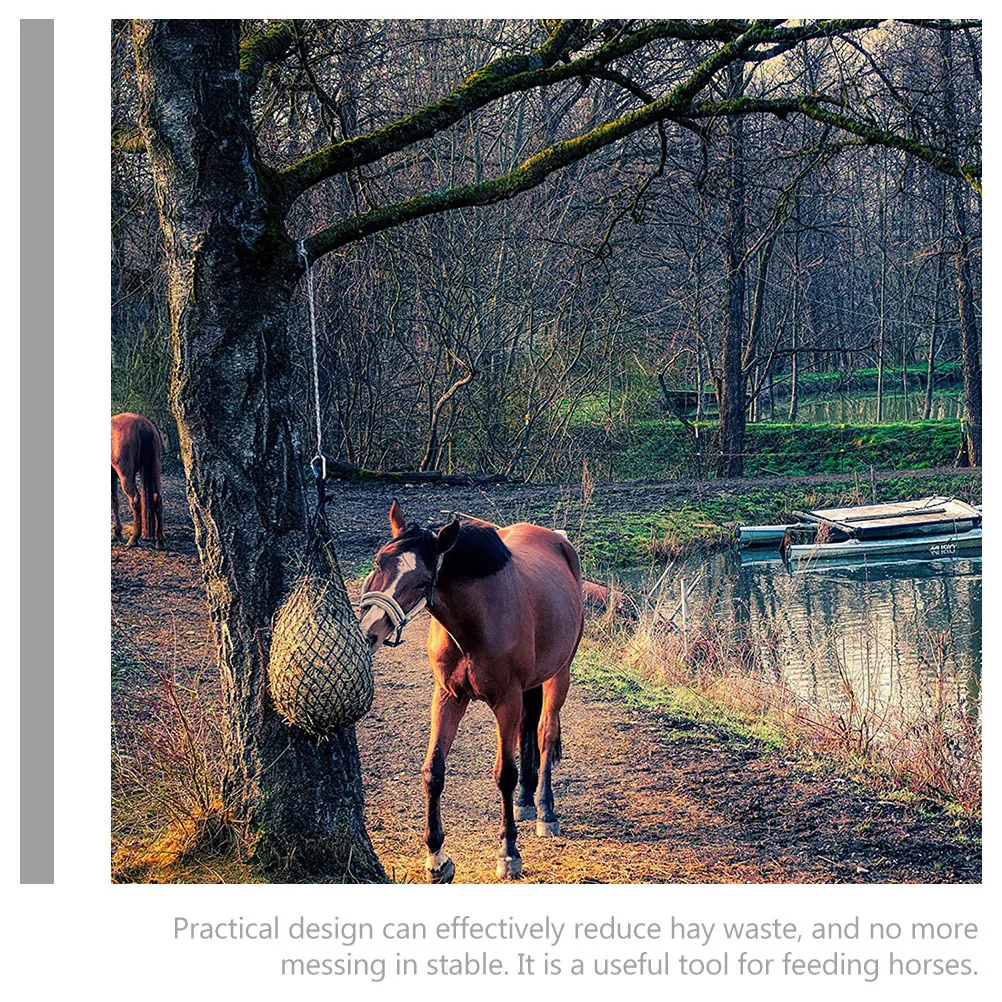 2 قطعة شبكات القش تغذية بطيئة الحصان المغذية دائم أكياس القش المعلقة المراعي تغذية الحقيبة إمدادات الحصان المعاوضة لسقف حظيرة الدجاج #6