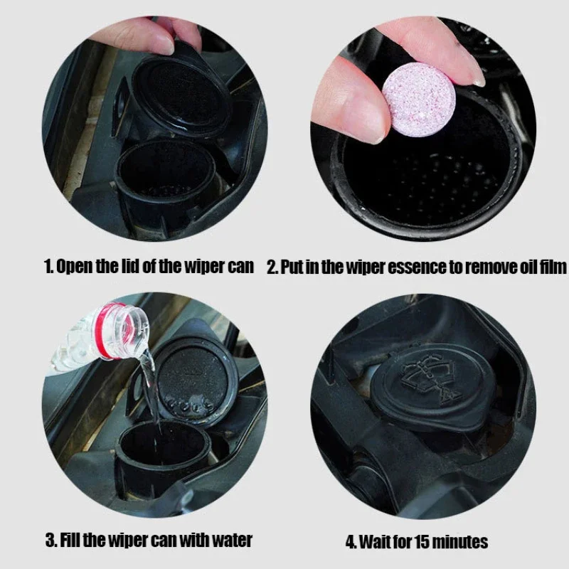 10/20Pcs Solid Cleaner Car Windshield  Oil Film Remover Effervescent Tablets Glass Window Agent Wiper Car Cleaning Accessories