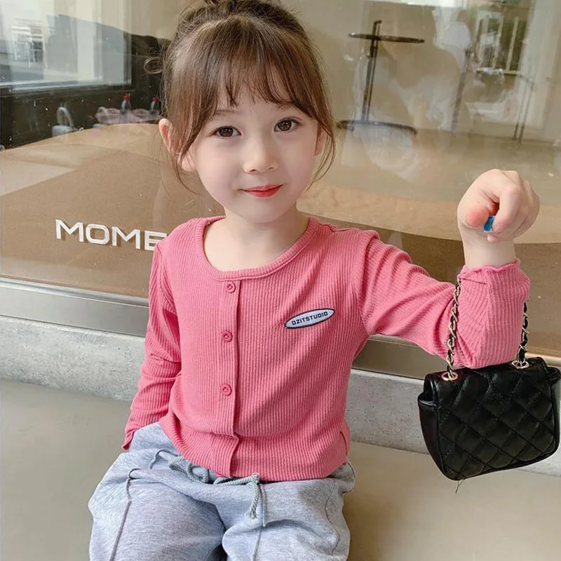 

Sweet kids clothes Girls' long sleeved T-shirt for spring and autumn girls' baby base shirt children's top children's clothing