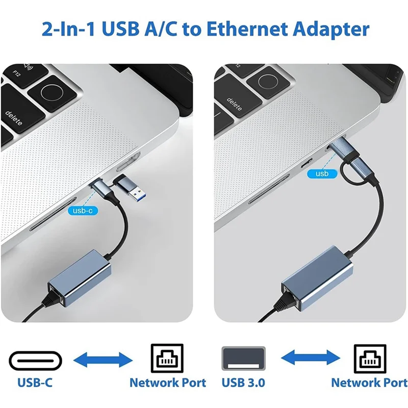 محول USB 3.0 إلى إيثرنت عملي مع USB C إلى RJ45 جيجابت LAN 1000 ميجابت في الثانية شبكة سلكية، محول شبكة، لنظام التشغيل Windows Easy #2