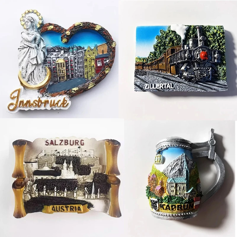 

Austria Fridge Magnets Graz Clock Tower Cuckoo Clock Innsbruck Vienna Fridge Stickers Salzburg Zillertal Tourist Souvenirs Gifts