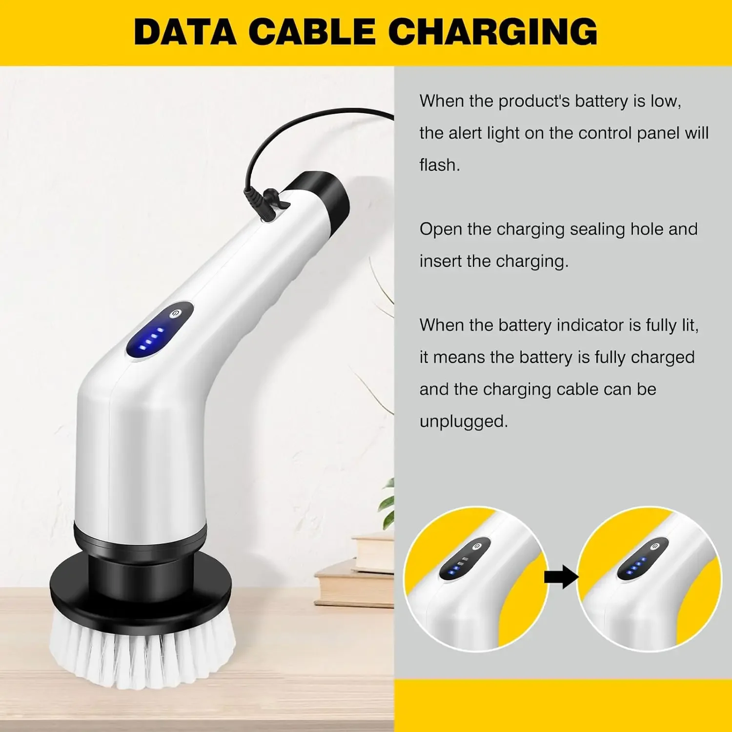 Electric Cleaning Brush Spin Scrubber 3 in 1 Cordless Cleaning Brush Handheld Compact Cleaning Tool