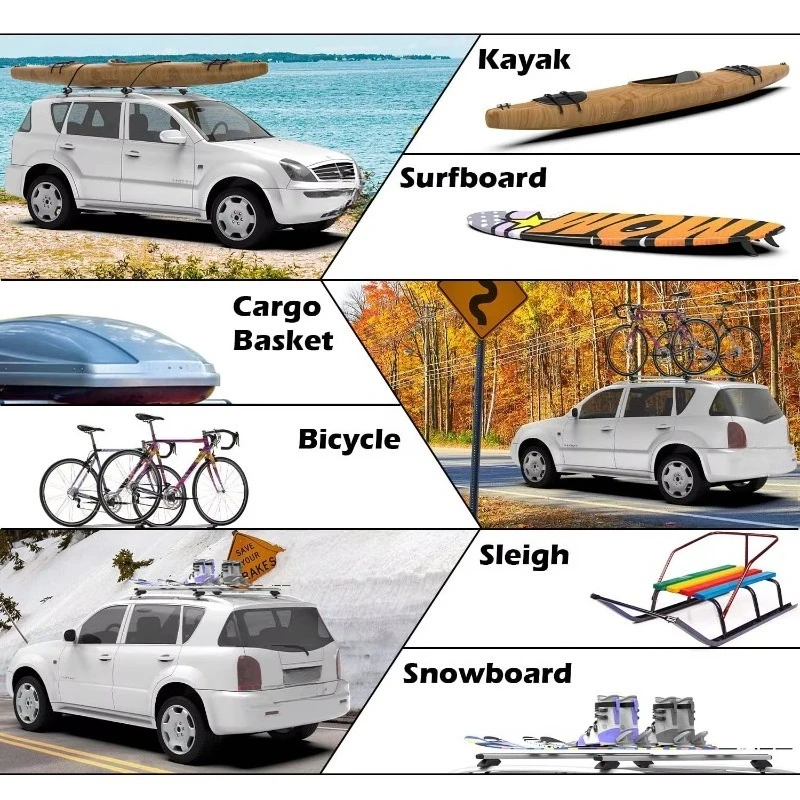 

Aluminum Alloy CAR ROOF RACK Cross Bars With Easy Installation For Ranger T6 T7 T8 T9 High Roof Rails