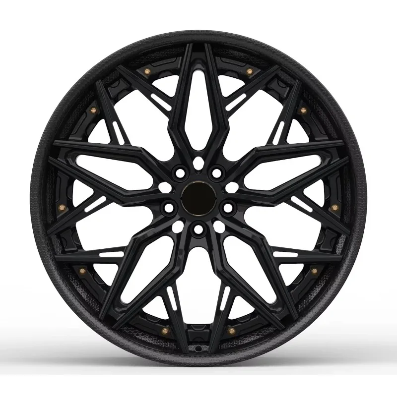 Customizable New Arrival 18 24 Inch Fully Custom Black Brushed Aluminium Alloy Lip 4 Pieces Multi Spoke Forged Wheels