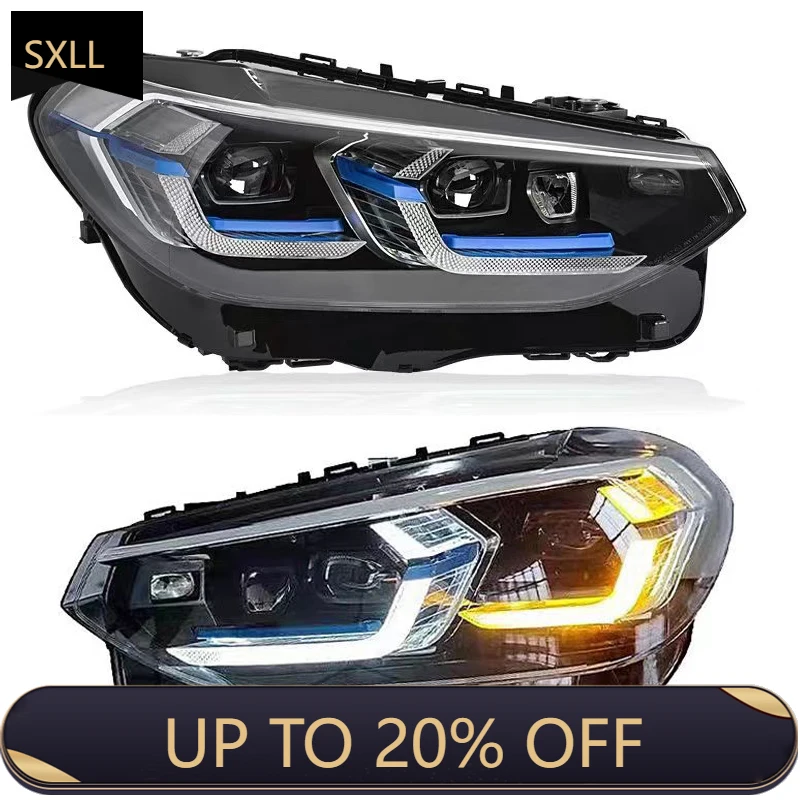 

SXLL Suitable for X3 G01/G08 F97 LED Headlight Projection Lens 2018-2021 X4 G02 F98 Modified New Head LED Headlight Drl Auto