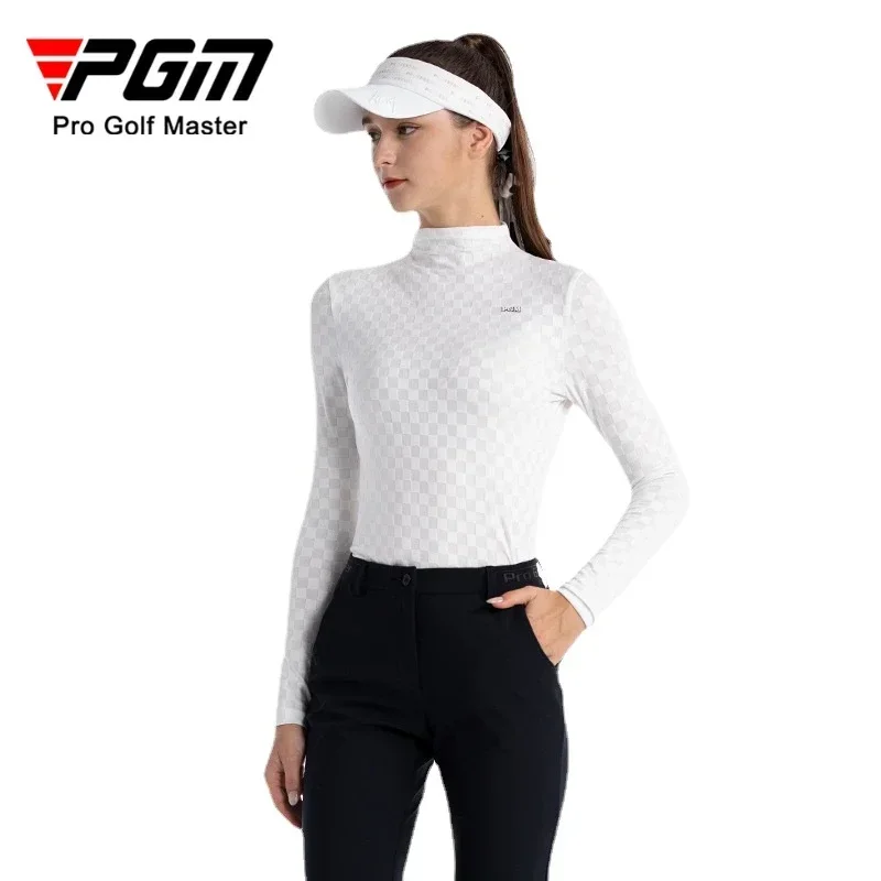 PGM Women Golf Long Sleeve T Shirts Underlay Autumn Winter High Neck Soft and Comfortable Top Women's Clothing YF652