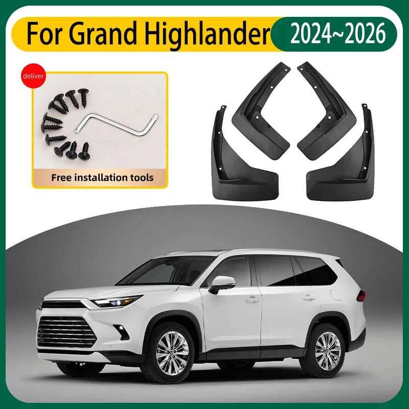 

For Toyota Grand Highlander 2024 2025 2026 Car Mud Flaps Anti-Scratch Mudguards Splash Guard Front Rear Fender Car Accessories