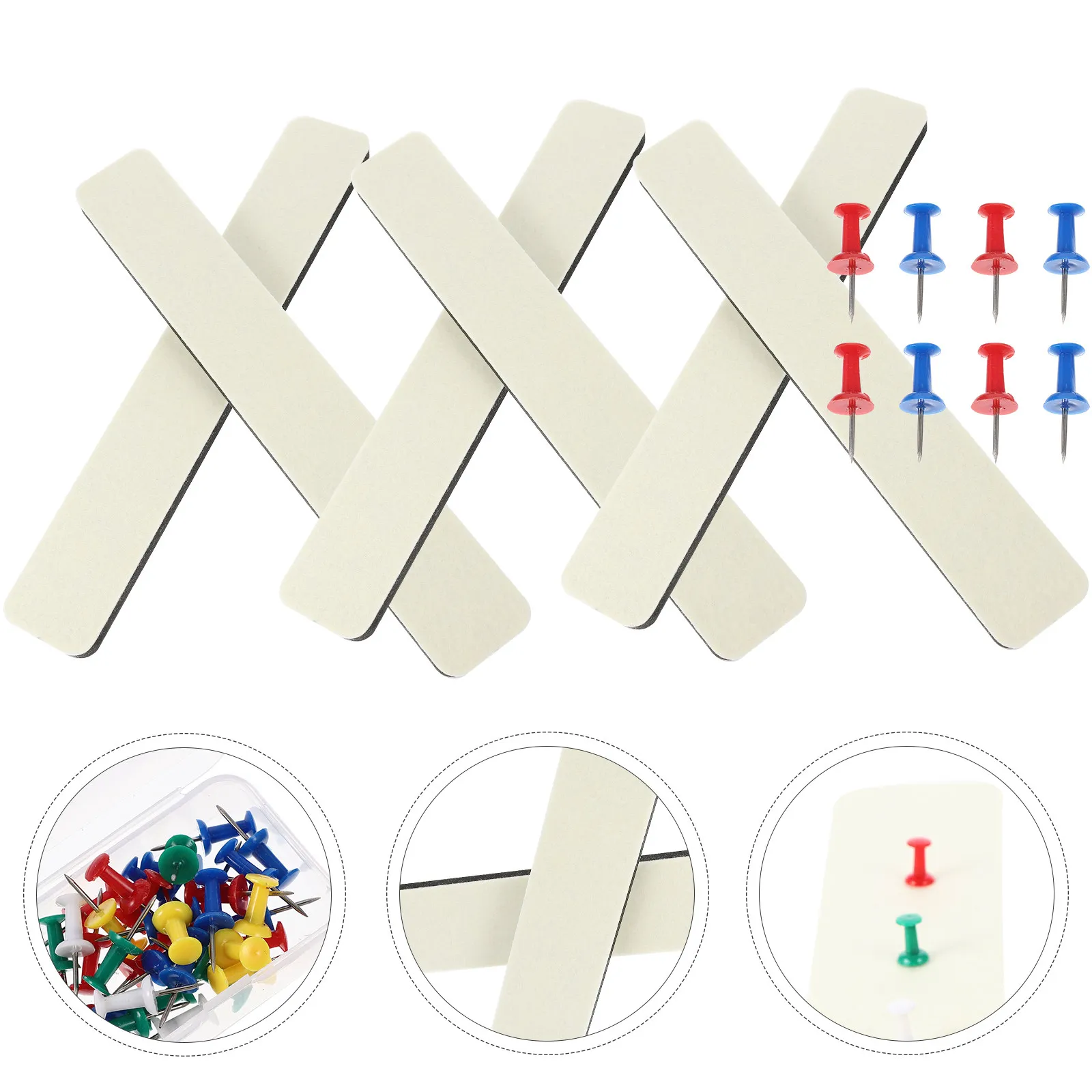 1Set Felt Pin Bulletin Board Strips Bright Self-Adhesive Notice Board Strips Wall Decoration Home Office School