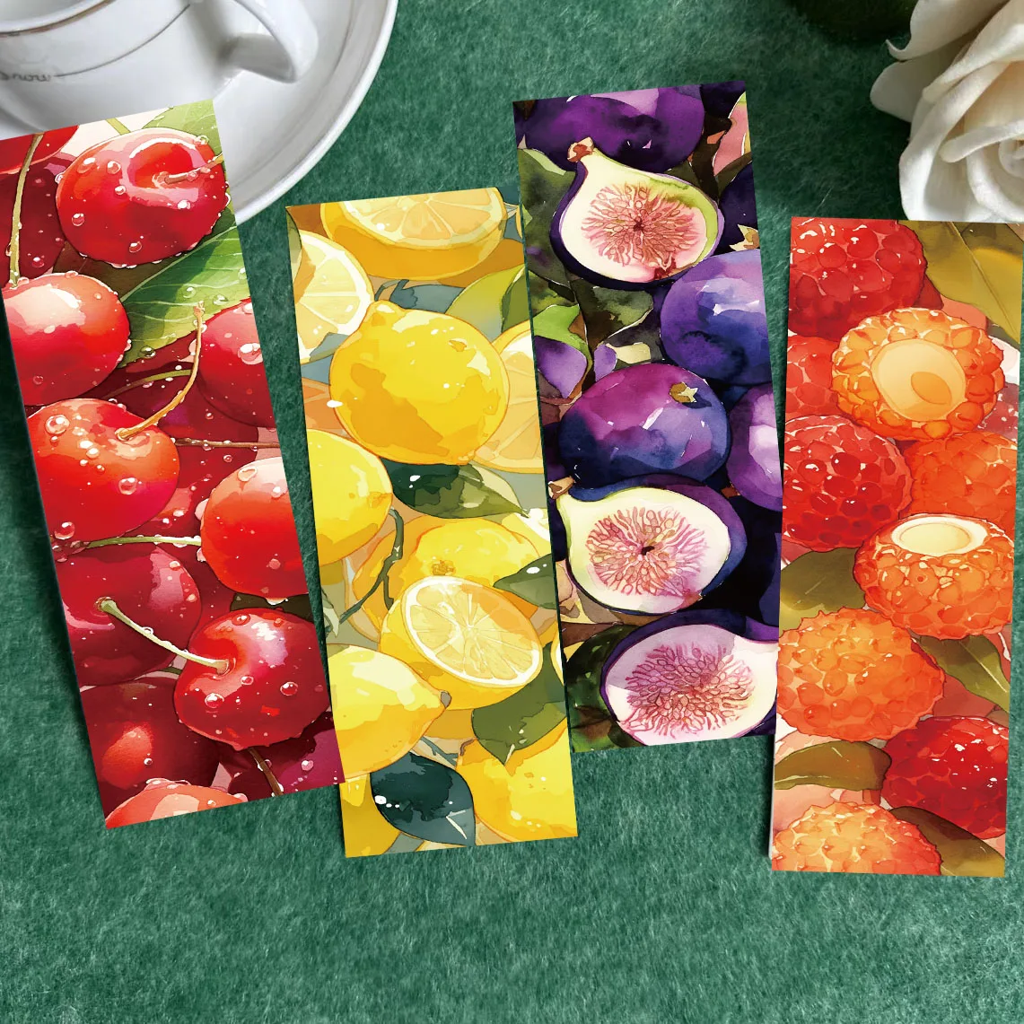 30pcs Vibrant Fruit Bookmarks Fun Educational Accessories for Students Teens and Foodies for Classroom Home School DIY Crafts