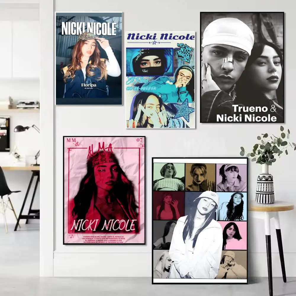 Music N-Nicki Nicole Poster Unframed Canvas Artwork for Bedroom Living Room Bathroom Wall Decor