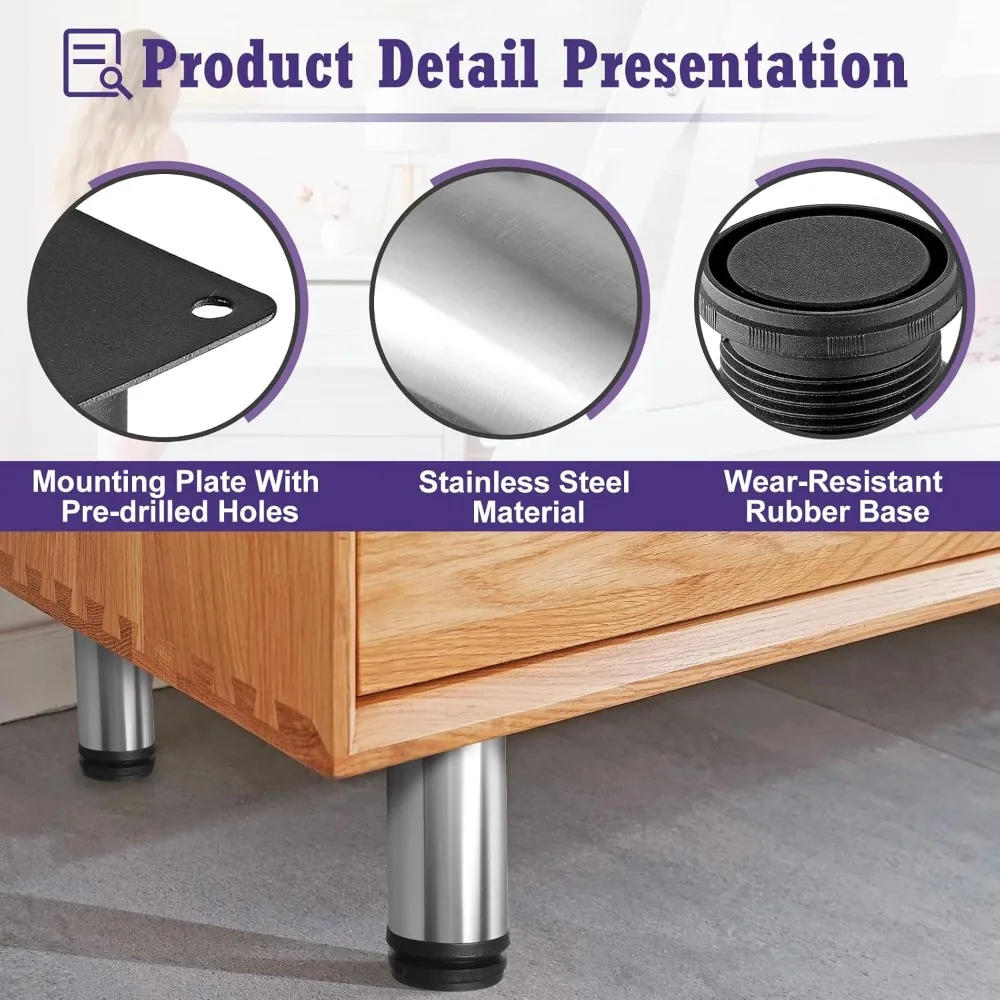 Noticias Patas de muebles Patas de mesa ajustables,Pies de cocina para muebles de gabinete,Muebles de oficina,Sofá,Metal de acero inoxidable 2025