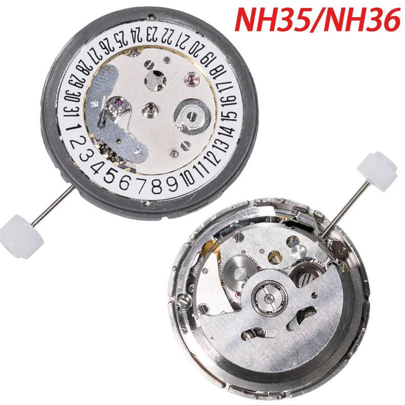 High Precision Chinese / Japanese NH35 NH36 Automatic Mechanical Movement Japanese NH35 NH36 3o'clock Date Day Calendar