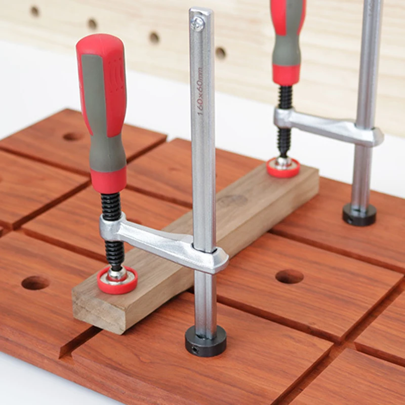 Quick Acting Hold Down Clamp Woodworking Desktop Hand Twist Clip Workbench Fixed Fixture Suitable For 19/20MM Hole Carpenter DIY
