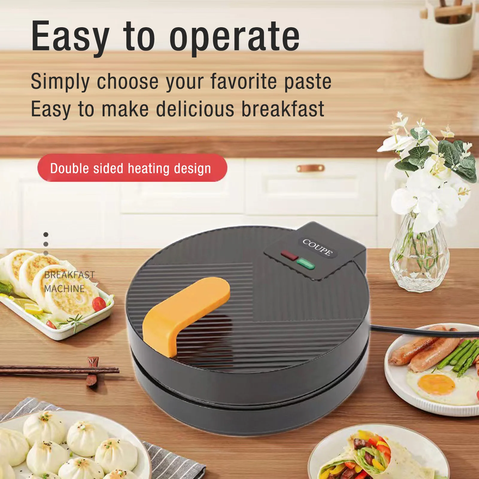 

Двусторонняя машина для изготовления пончиков, даже нагрев, устойчивая к палочке, двусторонняя домашняя кухня