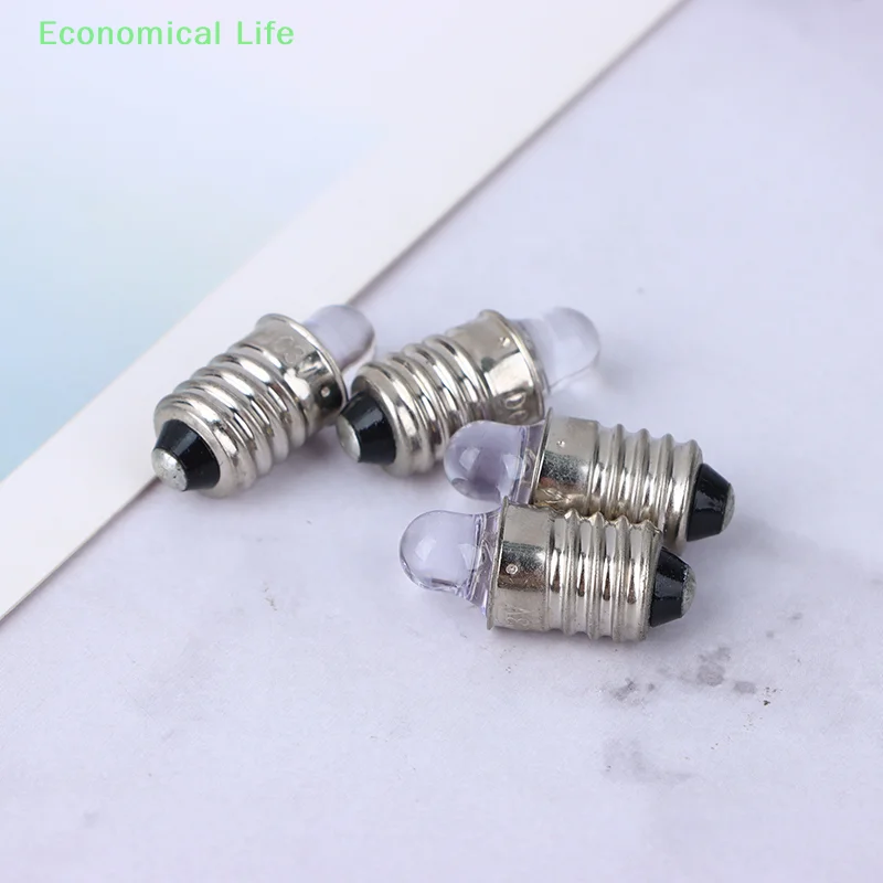 

2Pcs E10 Led Flashlight Bulb DC 3V 6V Instrument Bulb Indicator Lamp Replacement Torch Bulb Bike Lamp Warm White White