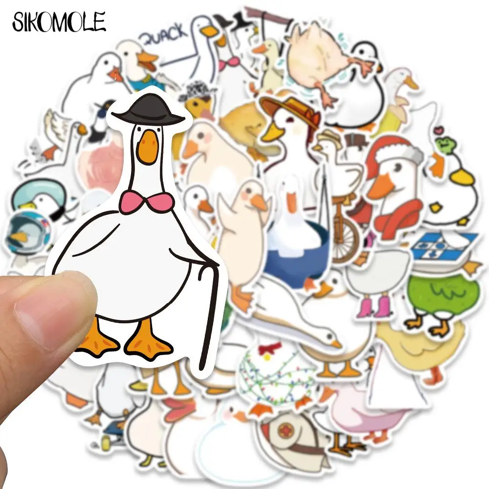 10/30/50PCS Cartoon Cute Short Stroke Little Duck Stickers Suitcase Kid\'s Gift DIY Skateboard Laptop Luggage Bike Sticker Decals