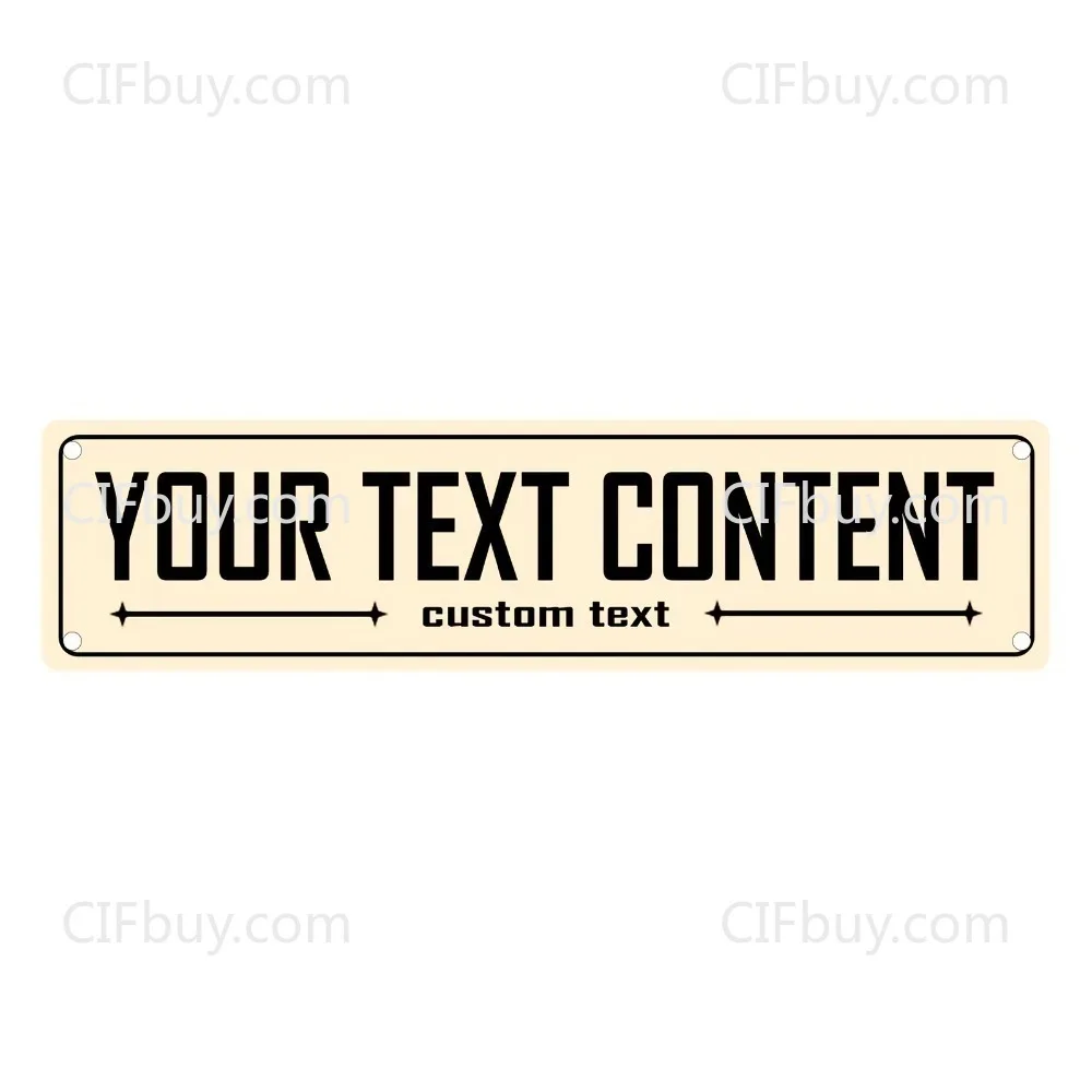 2D Flat Custom Personalized Cream Beige Star Aluminum Sign 40x10cm Waterproof Custom Text Wall Decor Plaque for Home