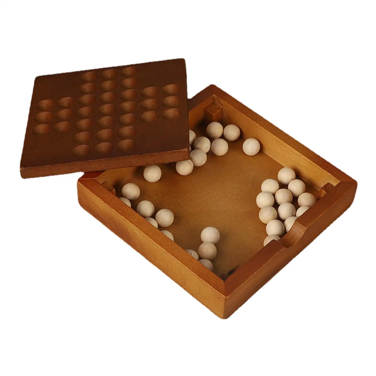 Wooden Solitaire Board Game, Strategy Board Game, Chess Toy Solo Boards Game for Teens