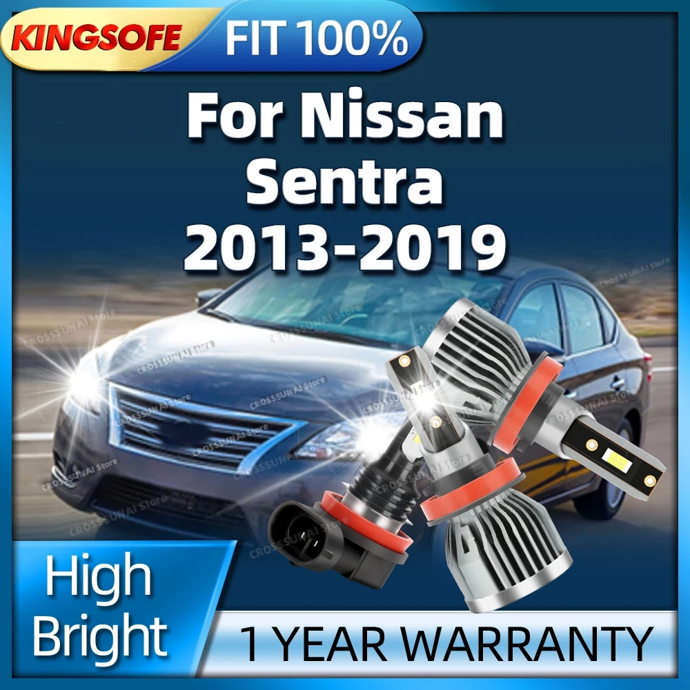 

2/6Pcs 12V LED Headlight Bright Car Light Bulb 30000Lm with Fan For Nissan Sentra 2013 2014 2015 2016 2017 2018 2019