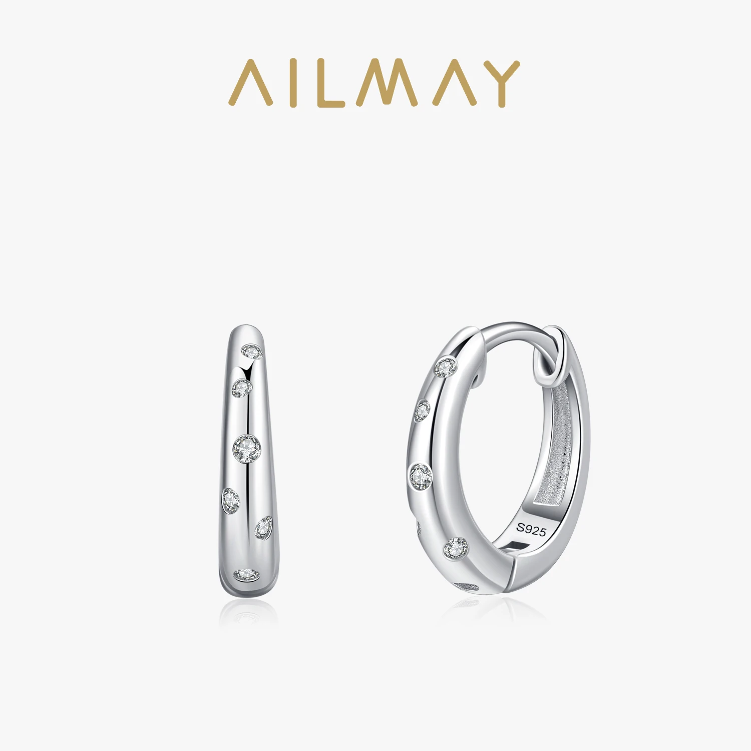 

Ailmay Новое поступление 925 Стерлинговое серебро уникальный модный геометрический дизайн женская Драгоценная бижутерия в Корейском стиле