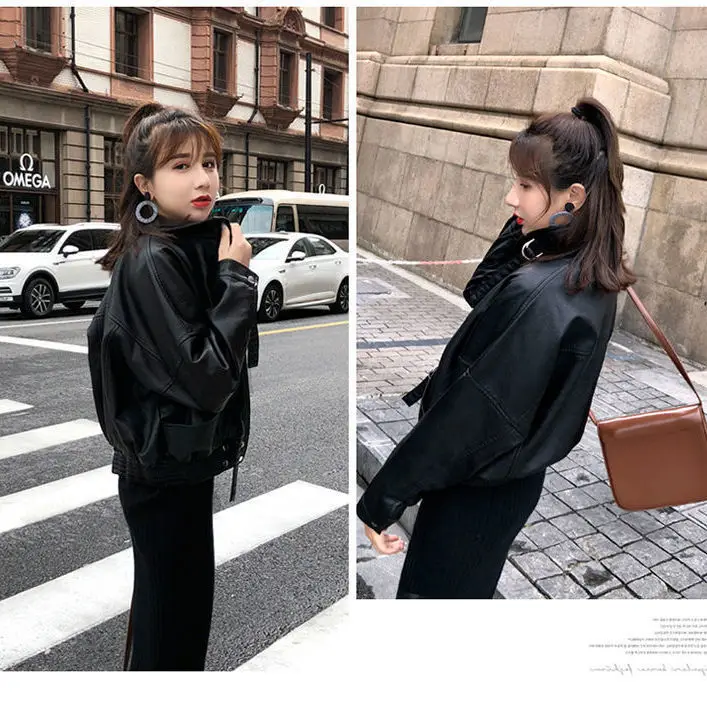 Or Bla Jaet in pelle da donna Casual Sle Primavera Autunno Nuova versione coreana Cappotto da donna ampio e adatto