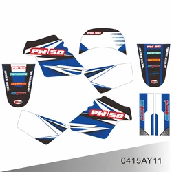 For PW 50 PW50 Full Graphics Decals Stickers Motorcycle Background Custom Number Name
