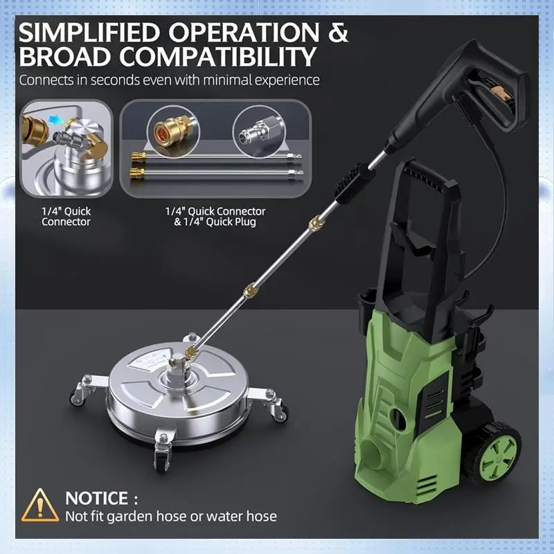 

AD-14-дюймовая мойка высокого давления для очистки поверхностей 4500 фунтов на квадратный дюйм с корпусом из нержавеющей стали промышленного класса 304, быстрая вилка 1/4 дюйма