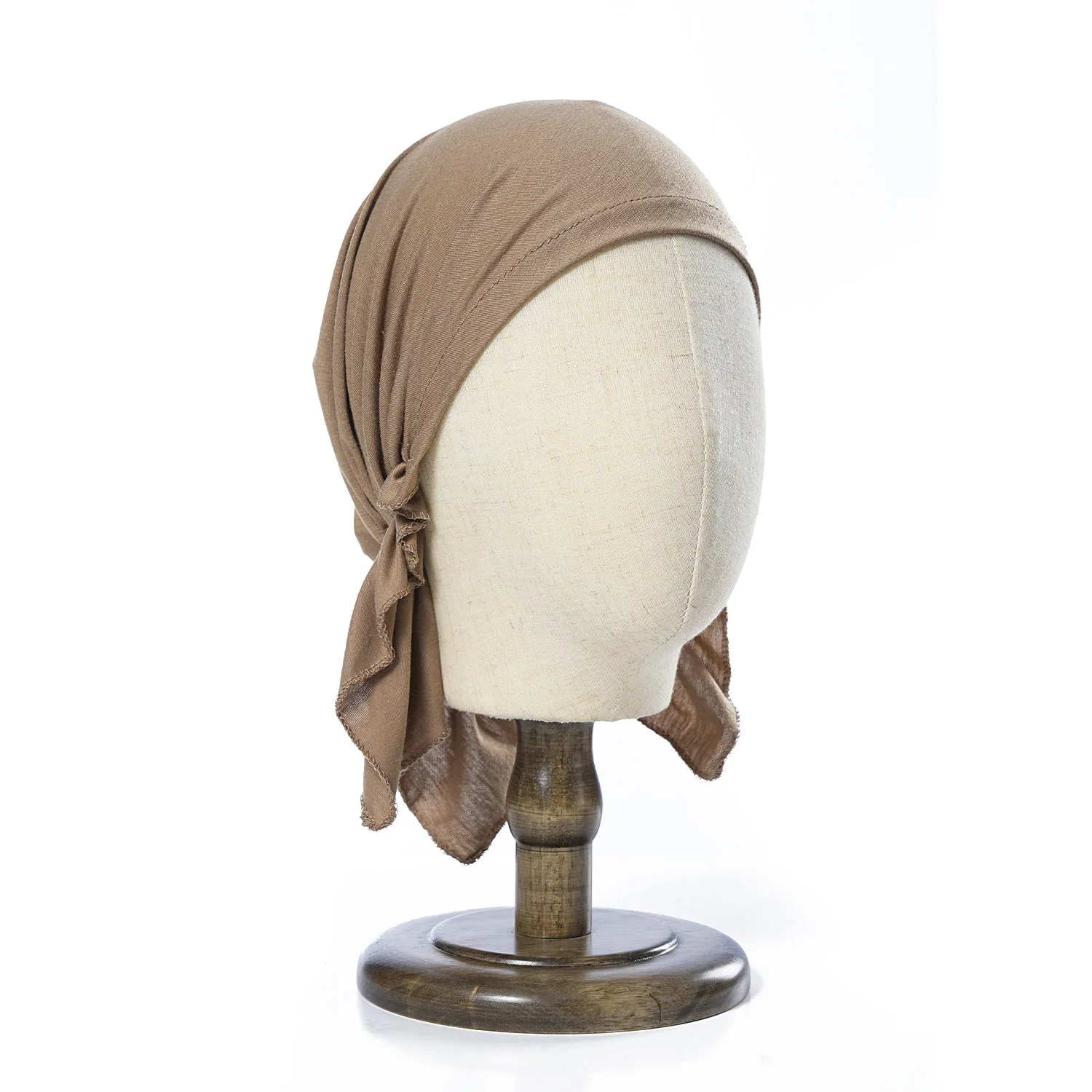 Neue muslimische Bambus vorgebundenes Kopftuch Turban Frauen Indien Kopfwickel Hüte Kopfbedeckung Krebs Bandanas Haarschmuck Kopfbedeckung – Detail 4