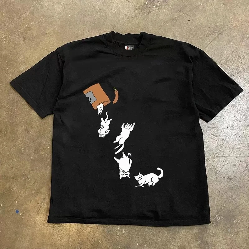 

Pure Cotton 260g Heavyweight Short Sleeve T-Shirt Couple Style Loose Fit Women's Casual Cotton Tee Men's Summer Spring Autumn