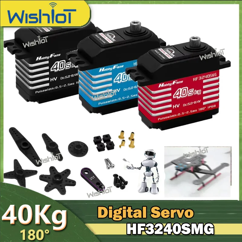 40 كجم HF3240SMG ميتال جير أجهزة رقمية فرش السيارات 180 درجة زاوية يمكن التحكم فيها الماكينات لتقوم بها بنفسك اللعب أجزاء ل RC سيارة الزاحف #1