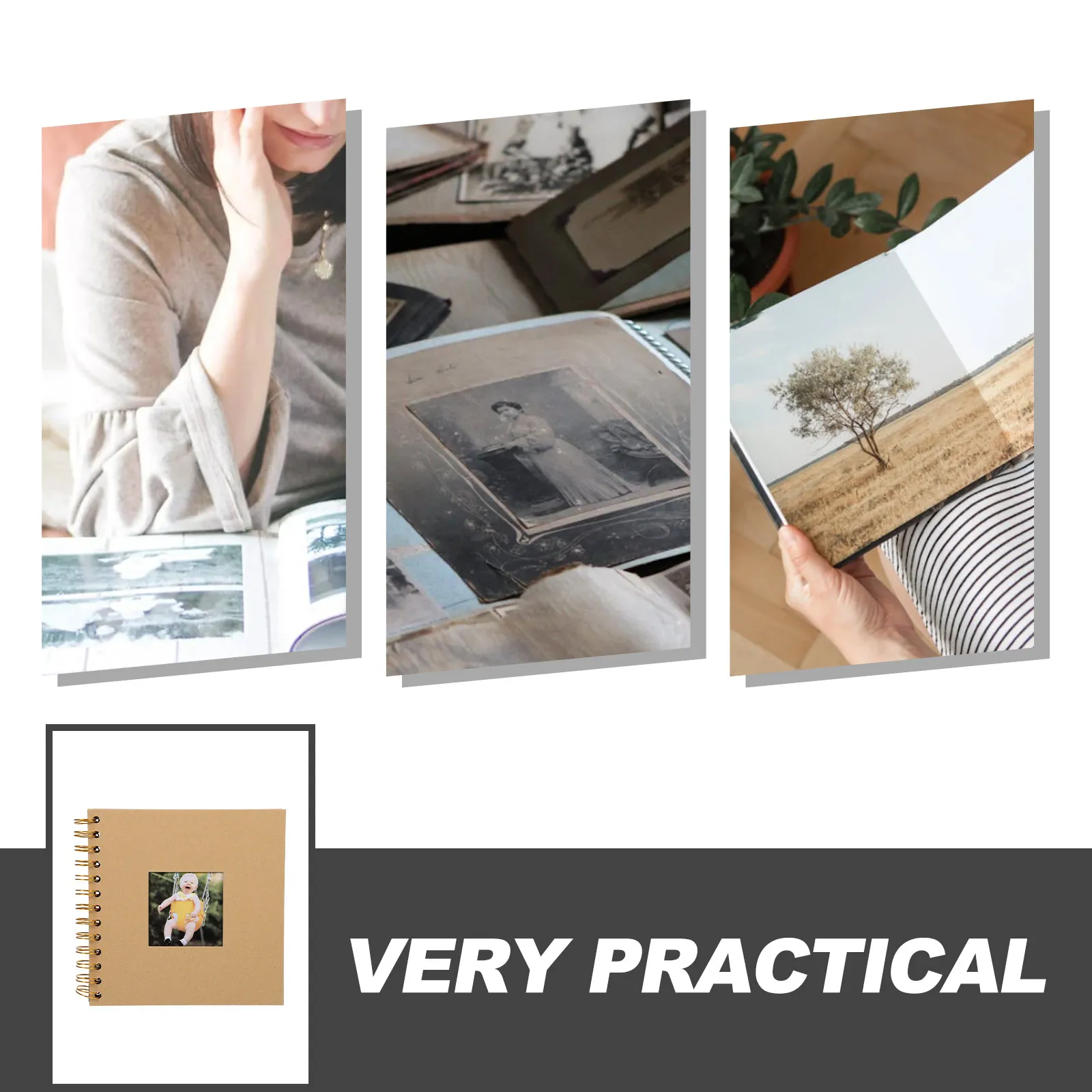 DIY Photo Album Mini Scrapbook Album Small Photo Book with Transparent Pockets for Graduation Family Memories Wedding