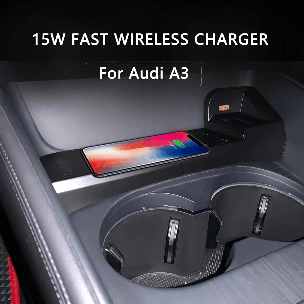 

Car wireless charger fast charging pad for Audi A3 8V S3 2014 2018 phone holder mobile fast charge mount interior accessories