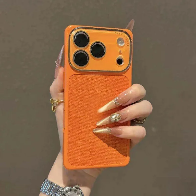 Retro Square denim pattern Cases AI Camera Control Button Case For iPhone 17 16 15 14 18 Pro Max With Lens Film Protector Cover