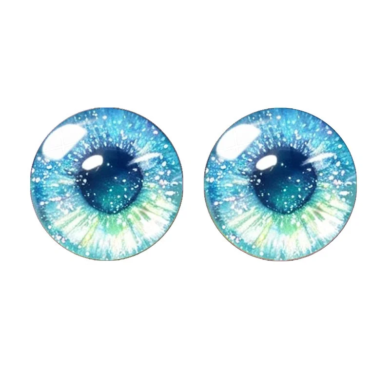 Glass Eyes Cabochons In Pairs 12MM-30MM Round Dome Dragon Cat Animals Eye Dolls DIY Jewelry Accessory MIX Heart Pupil Eye