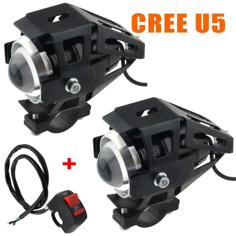 Motorcycle Headlights Mode LED U5 Fog Driving lamp Car Running Spotlight Light with Switch Motorcycles Bicycles light