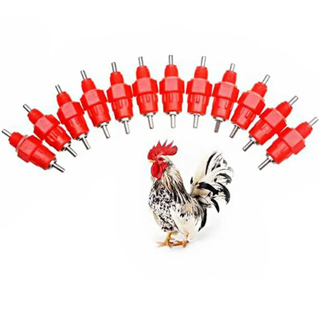 Poultry Water Feeder 360 Degree Stainless Steel Nipple Drinker for Chicken Automatic Waterer Hens Water Dispenser