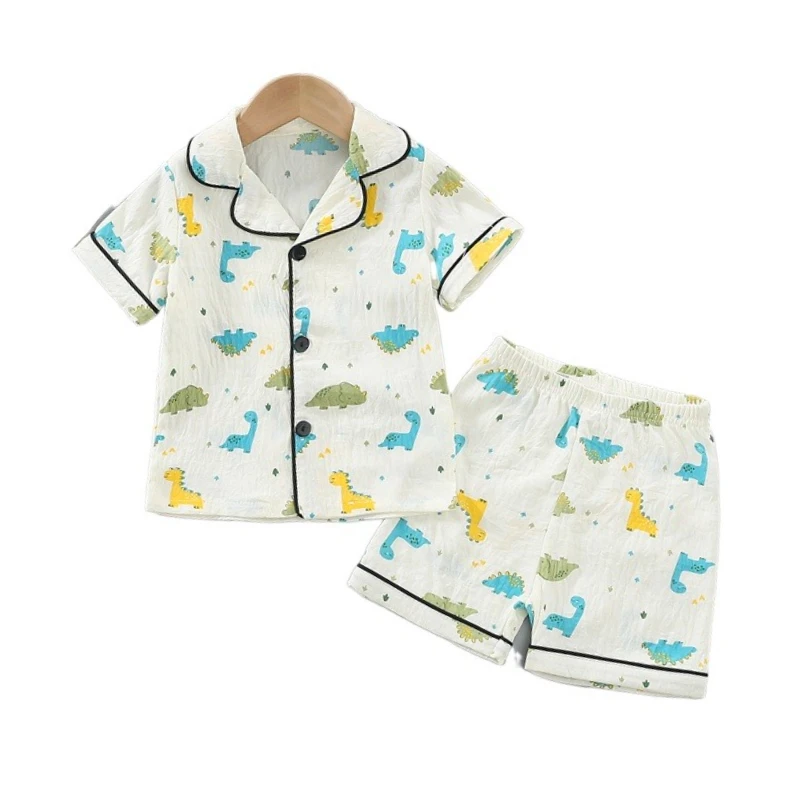 

New Summer Baby Boys Clothes Suit Children Sleepwear Short Sleeved Shirt Shorts 2Pcs/Sets Kids Girls Clothing Set Infant Pajamas