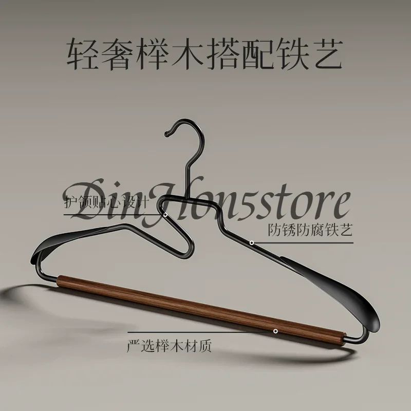 ‌Premium Beech Wood Hangers Non-Slip Suit Storage Luxury Garment Care System Anti-Wrinkle Closet Organizer with Collar Protector