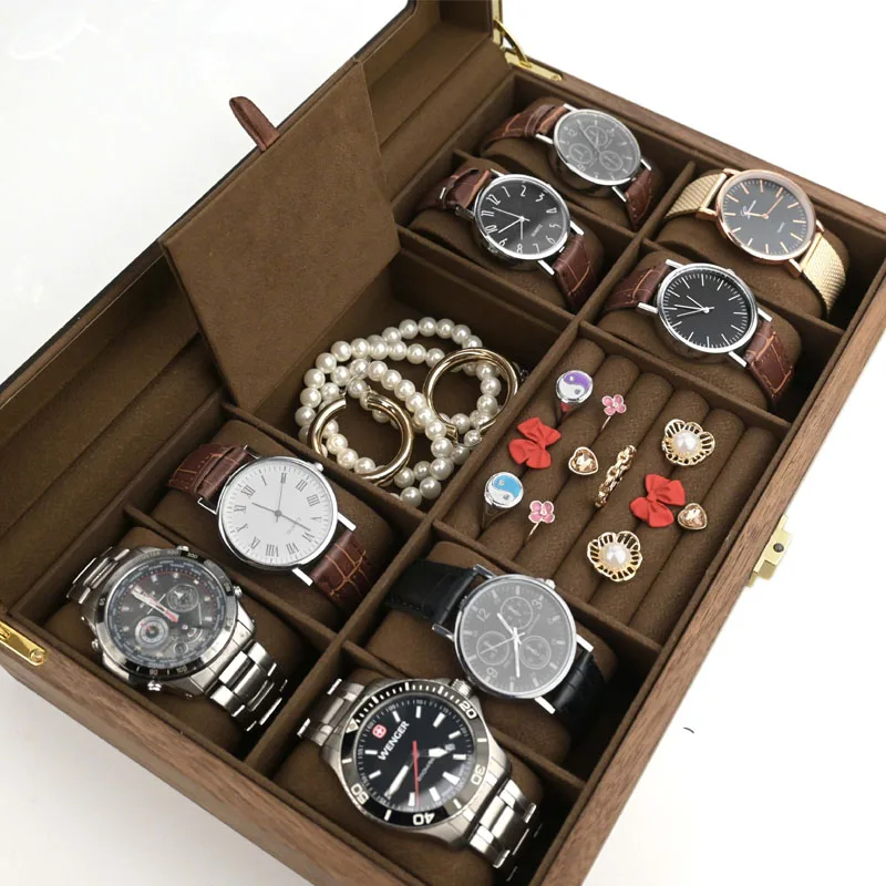 8 Slot Wood Watch Jewelry Box Organizer for Men and Women Retro Watch Display Storage Box Gift for Men & Women