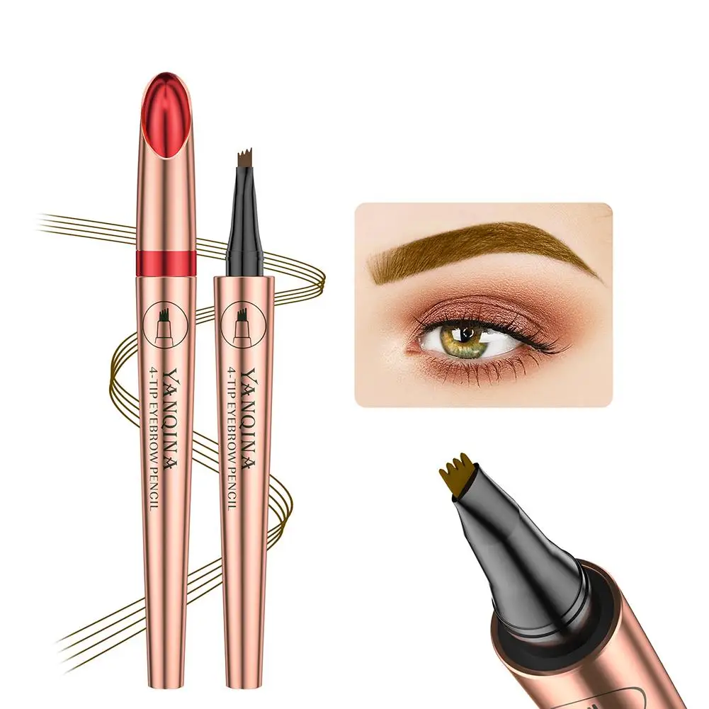 Matita per sopracciglia a 4 punti Maquillajes Para Mujer penna per sopracciglia liquida impermeabile trucco cosmetico a lunga durata Microblade Brow Pe Z0o4