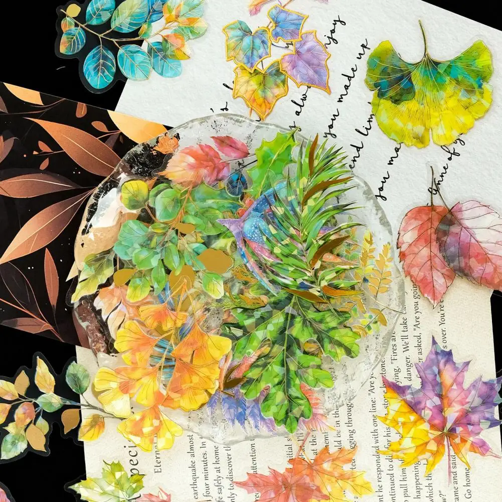 Waterproof Leaf Decals Autumn Leaves Shape Stickers Window Clings Set for Kids Classroom Home Party Supplies for Toddlers