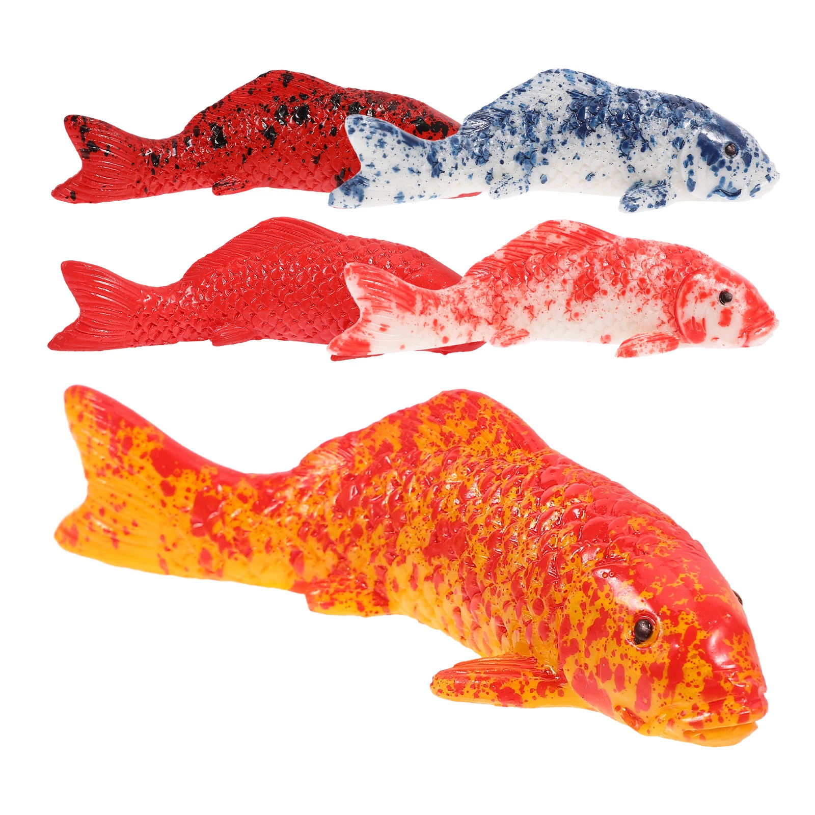 

5pcs Koi Fish Decorations Realistic Resin Floating Fake Fish for Aquarium Tank Terrarium Home Office Supplies