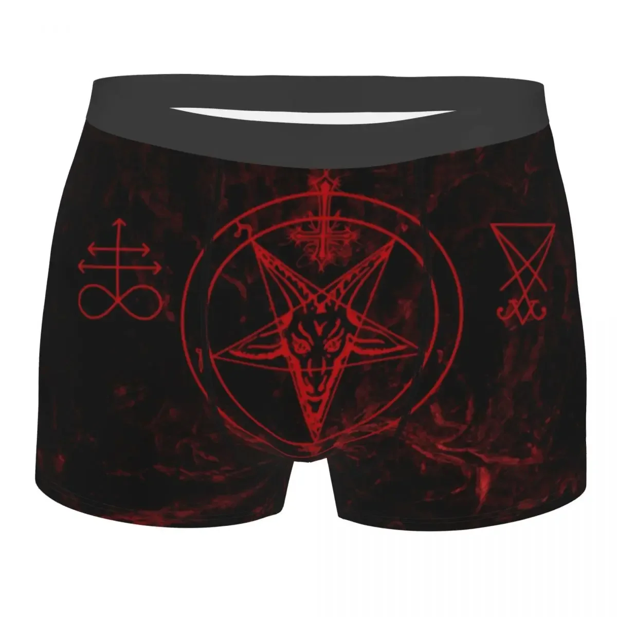 Custom Baphomet Leviathan Cross Underwear Men Breathbale Devil Satanic Boxer Briefs Shorts Panties Soft Underpants For Male